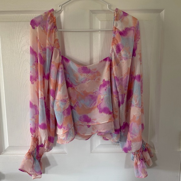 Buddy Love Pastel Watercolor Cropped Top Small - Picture 3 of 5